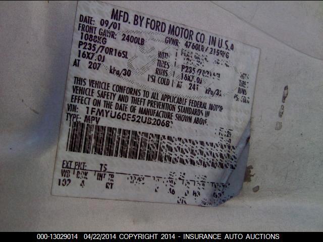 1FMYU60E52UB20681 2002 FORD EXPLORER photo no. 9