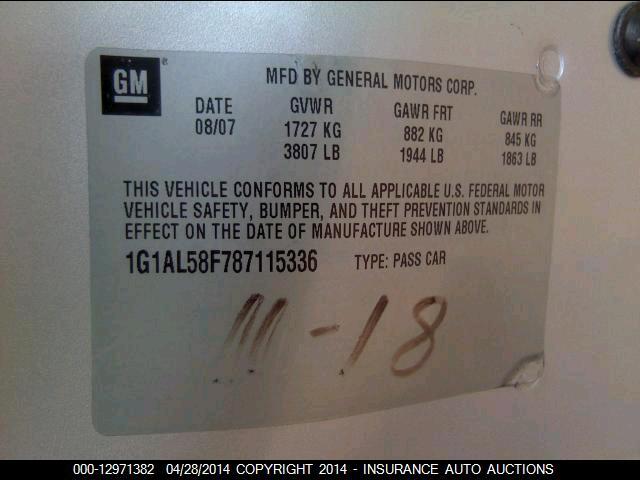 1G1AL58F787115336 2008 CHEVROLET COBALT photo no. 9