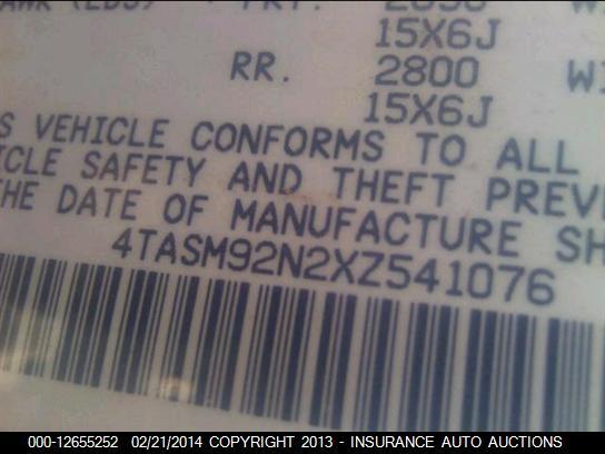 4TASM92N2XZ541076 1999 TOYOTA TACOMA photo no. 9