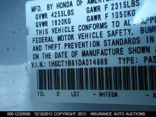 1HGCT1B81DA014889 2013 HONDA ACCORD photo no. 9