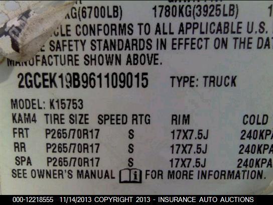 2GCEK19B961109015 2006 CHEVROLET SILVERADO photo no. 9