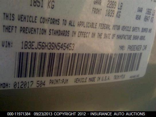 1B3EJ56H3SN545453 1995 DODGE STRATUS photo no. 9