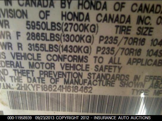 2HKYF18624H618462 2004 HONDA PILOT photo no. 9