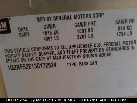 1G2NF52E13C172524 2003 PONTIAC GRAND AM photo no. 9