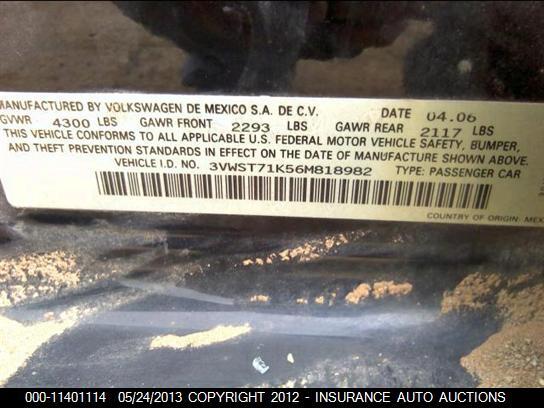 3VWST71K56M818982 2006 VOLKSWAGEN JETTA photo no. 7