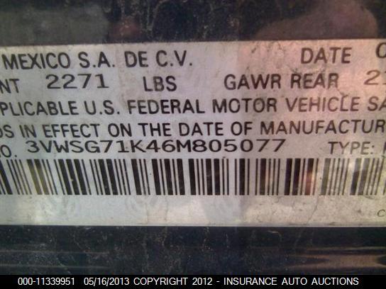 3VWSG71K46M805077 2006 VOLKSWAGEN JETTA photo no. 9