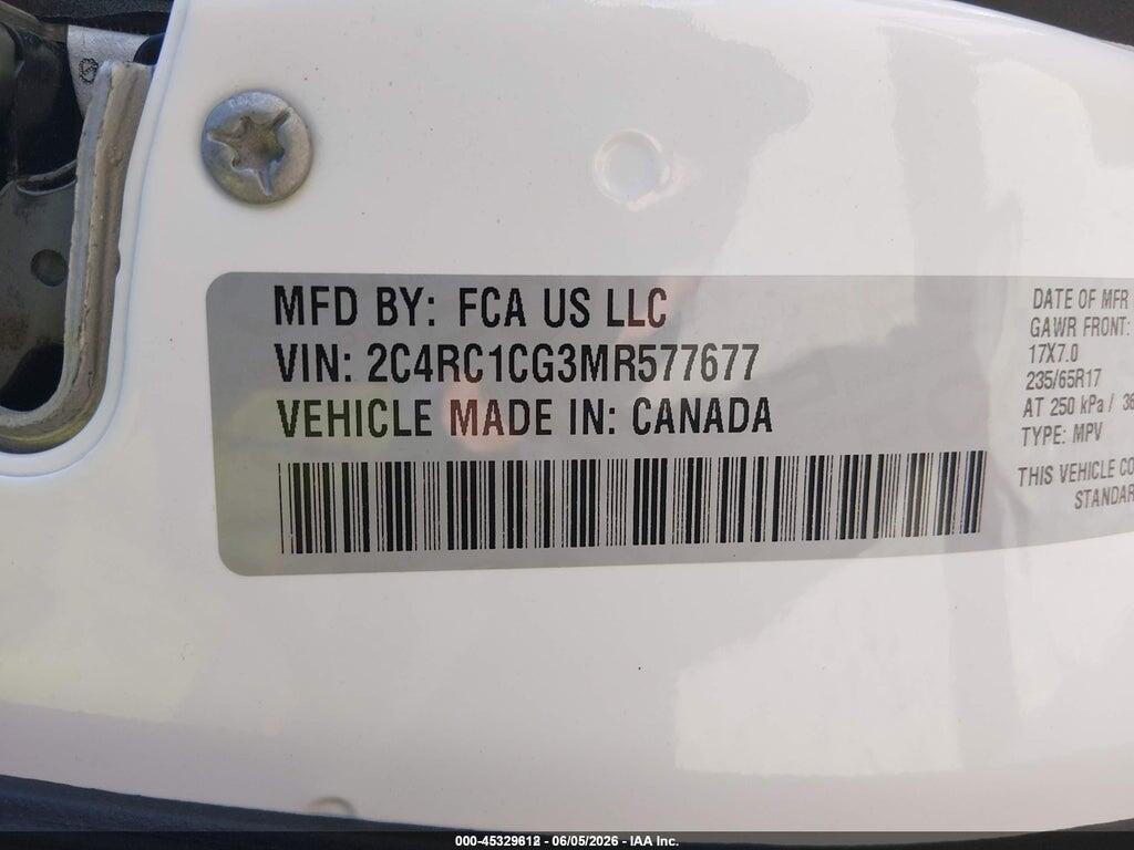 2C4RC1CG3MR577677 2021 CHRYSLER VOYAGER photo no. 9