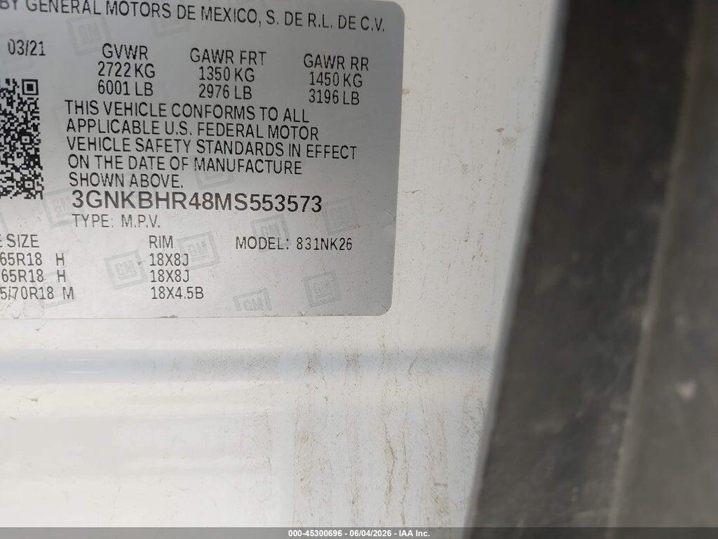 3GNKBHR48MS553573 2021 CHEVROLET BLAZER photo no. 9