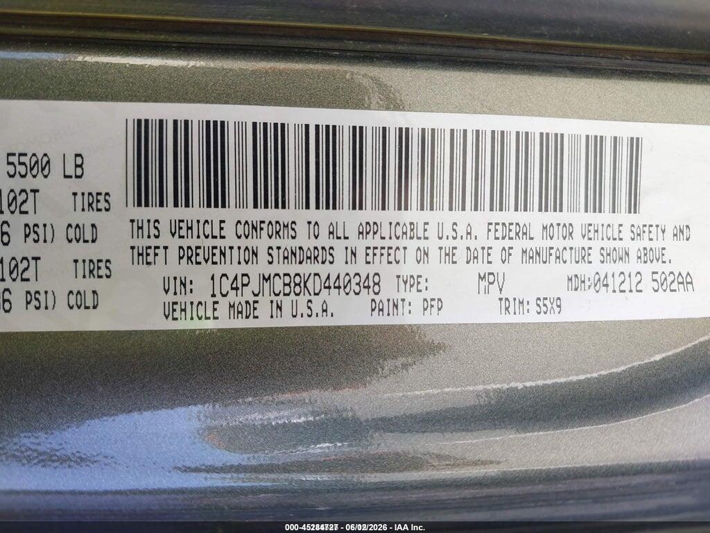 1C4PJMCB8KD440348 2019 JEEP CHEROKEE photo no. 9