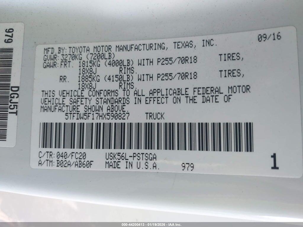 5TFDW5F17HX590827 2017 TOYOTA TUNDRA photo no. 9