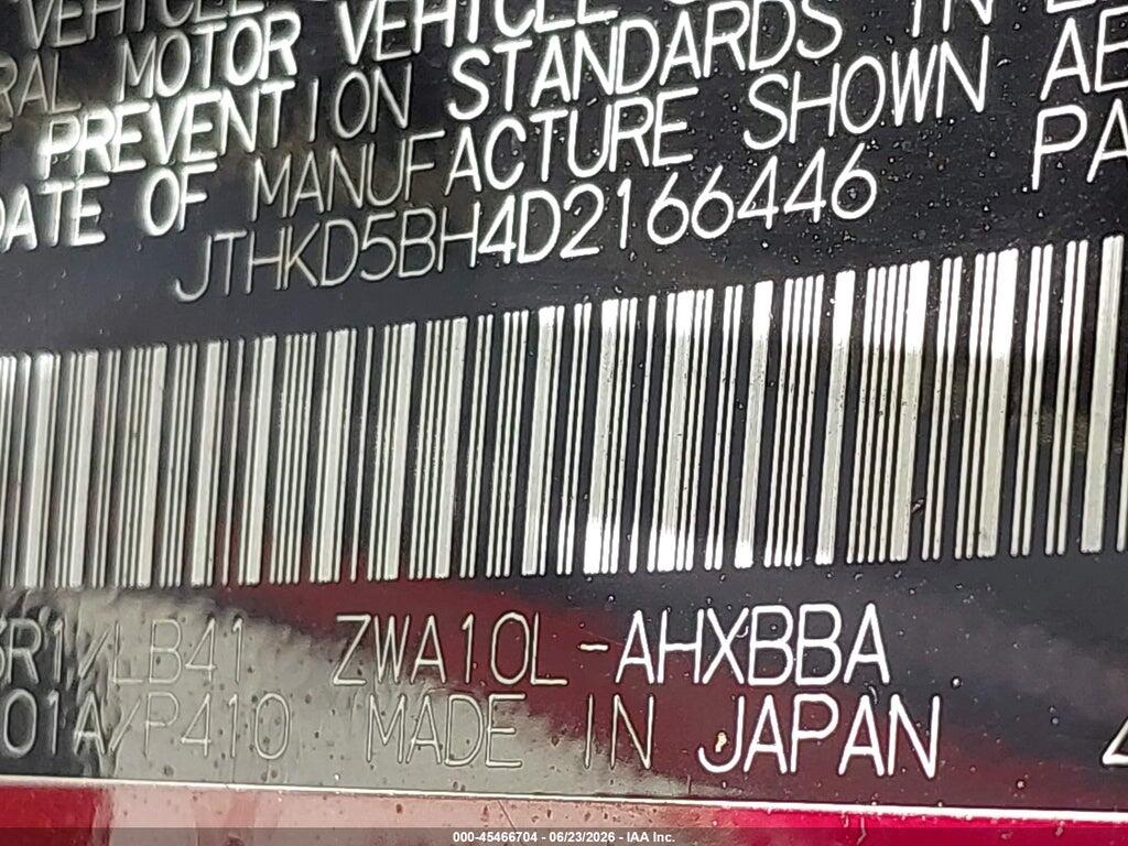 JTHKD5BH4D2166446 2013 LEXUS CT 200H photo no. 9