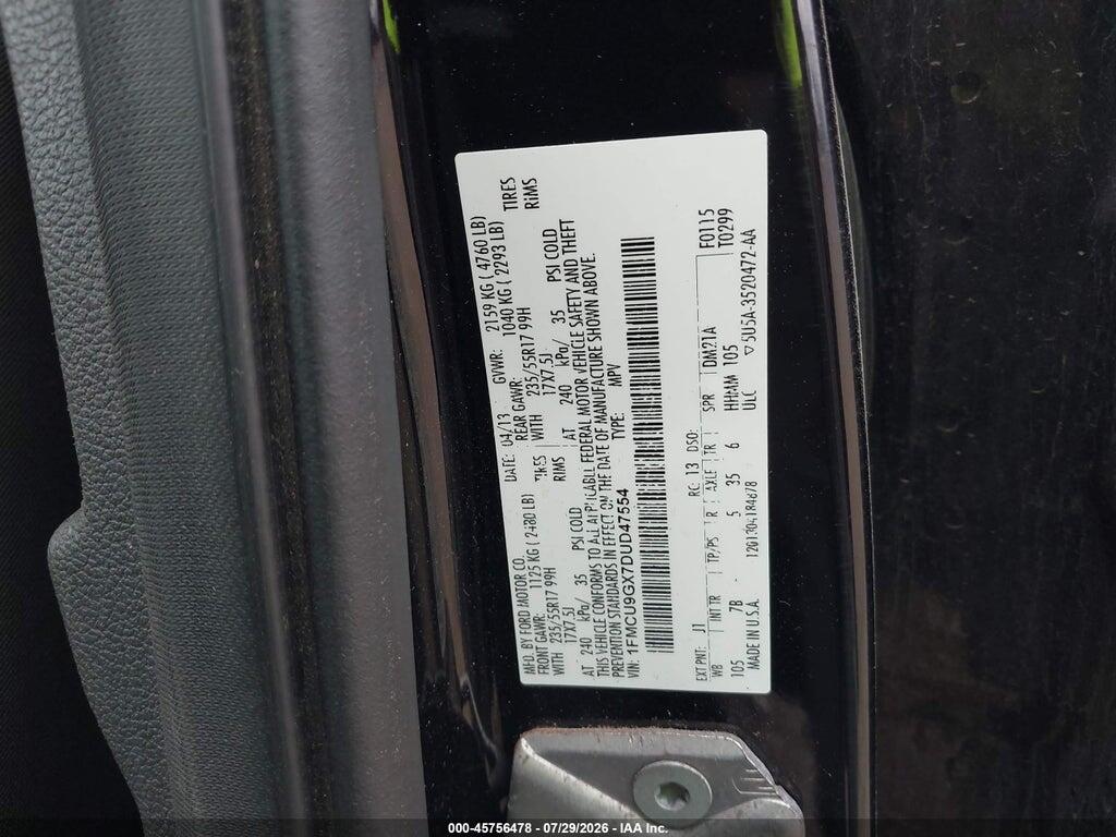 1FMCU9GX7DUD47554 2013 FORD ESCAPE photo no. 9