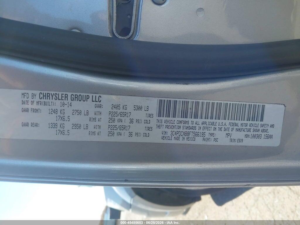 3C4PDCAB8FT566195 2015 DODGE JOURNEY photo no. 9
