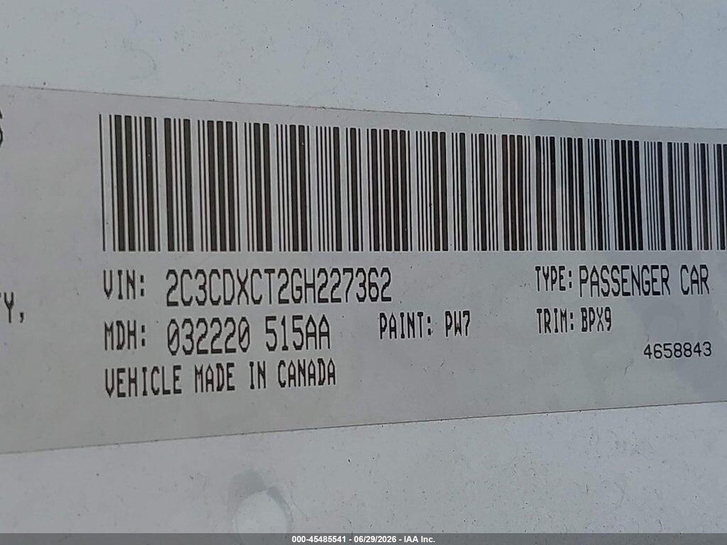 2C3CDXCT2GH227362 2016 DODGE CHARGER photo no. 9