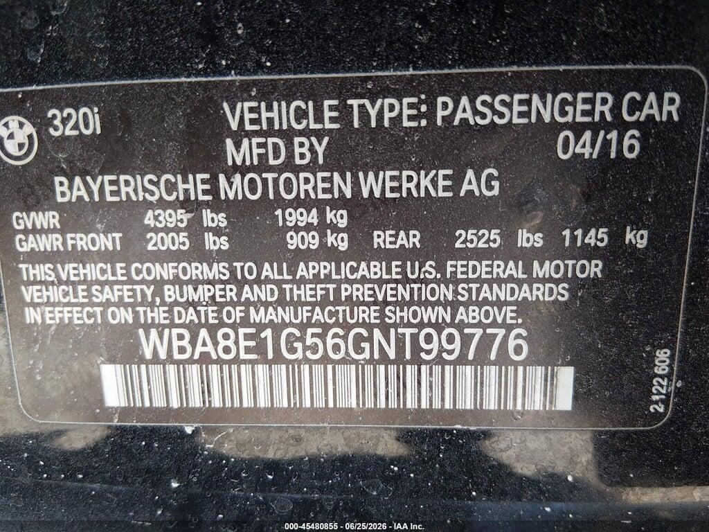 WBA8E1G56GNT99776 2016 BMW 320I photo no. 9