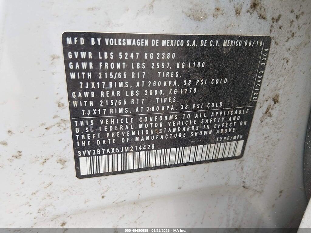 3VV3B7AX5JM214428 2018 VOLKSWAGEN TIGUAN photo no. 9