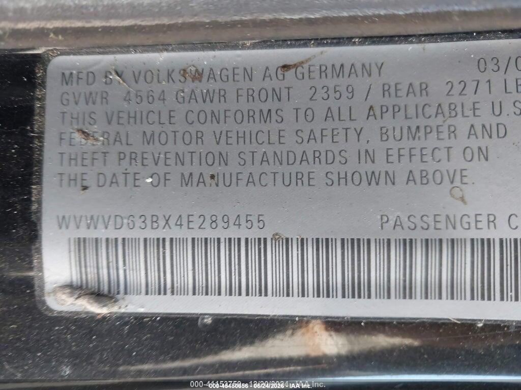 WVWVD63BX4E289455 2004 VOLKSWAGEN PASSAT photo no. 9