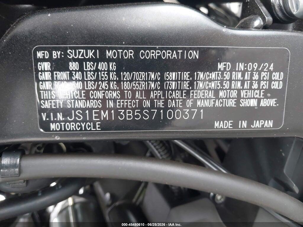 JS1EM13B5S7100371 2025 SUZUKI GSX800 photo no. 10