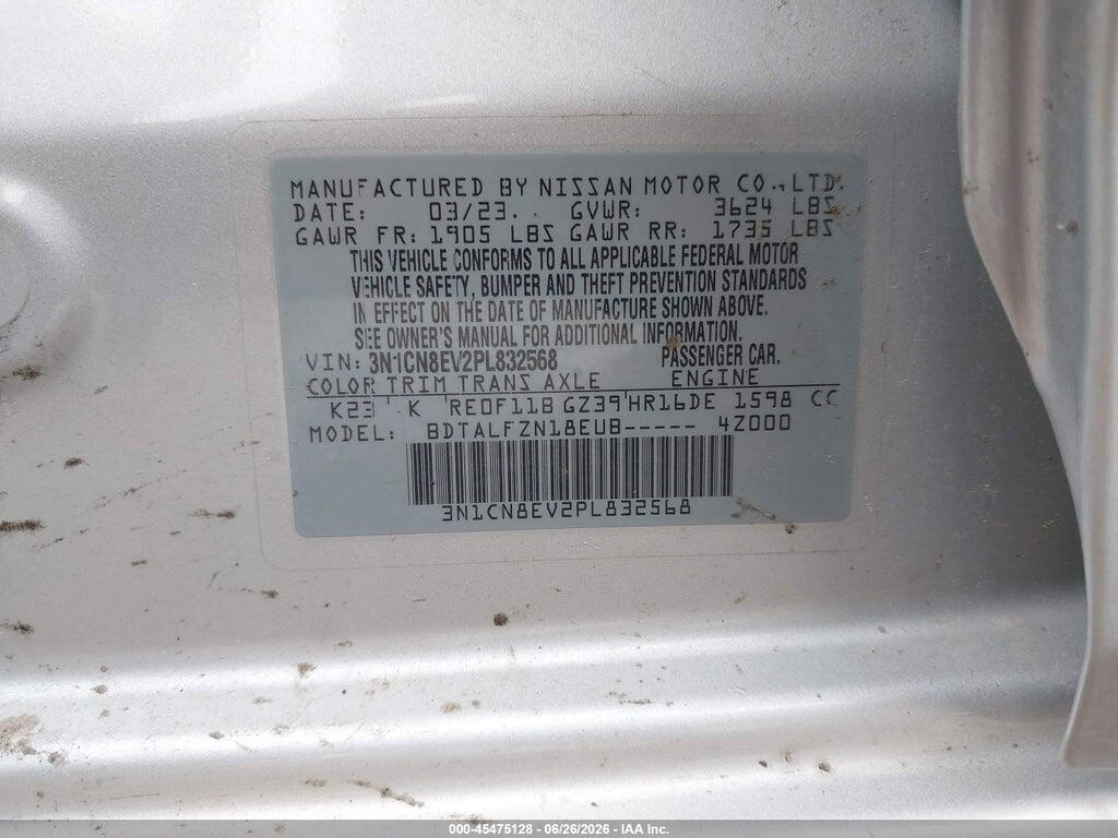 3N1CN8EV2PL832568 2023 NISSAN VERSA photo no. 9