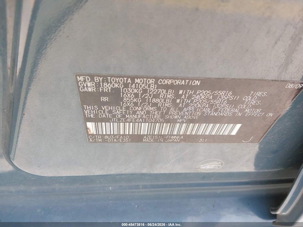 JTLZE4FE4A1104705 2010 SCION XB photo no. 9