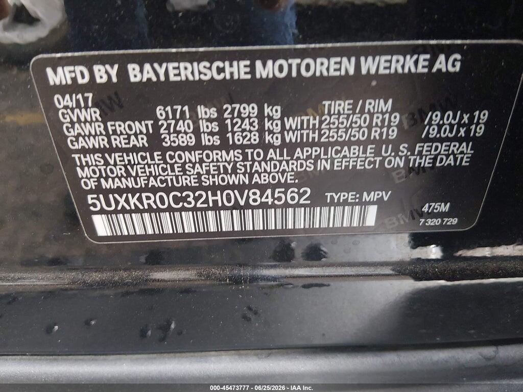 5UXKR0C32H0V84562 2017 BMW X5 photo no. 9