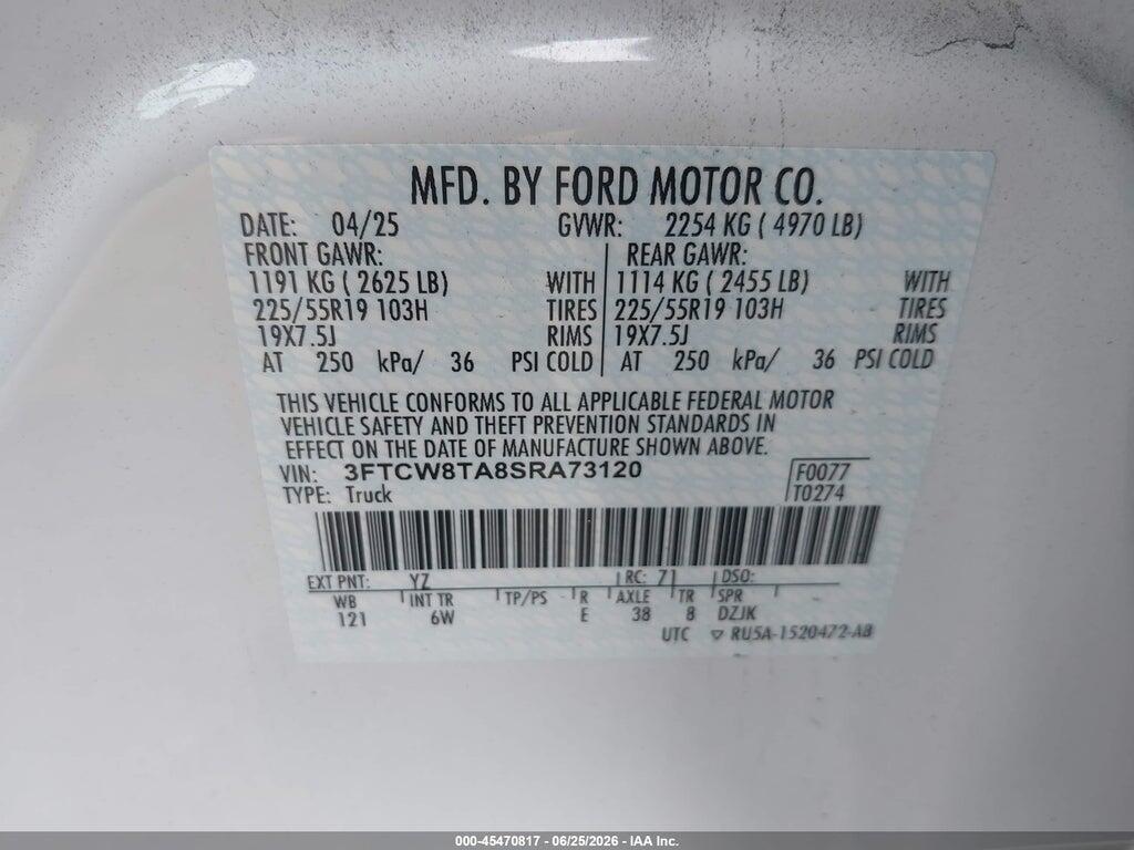 3FTCW8TA8SRA73120 2025 FORD MAVERICK photo no. 9