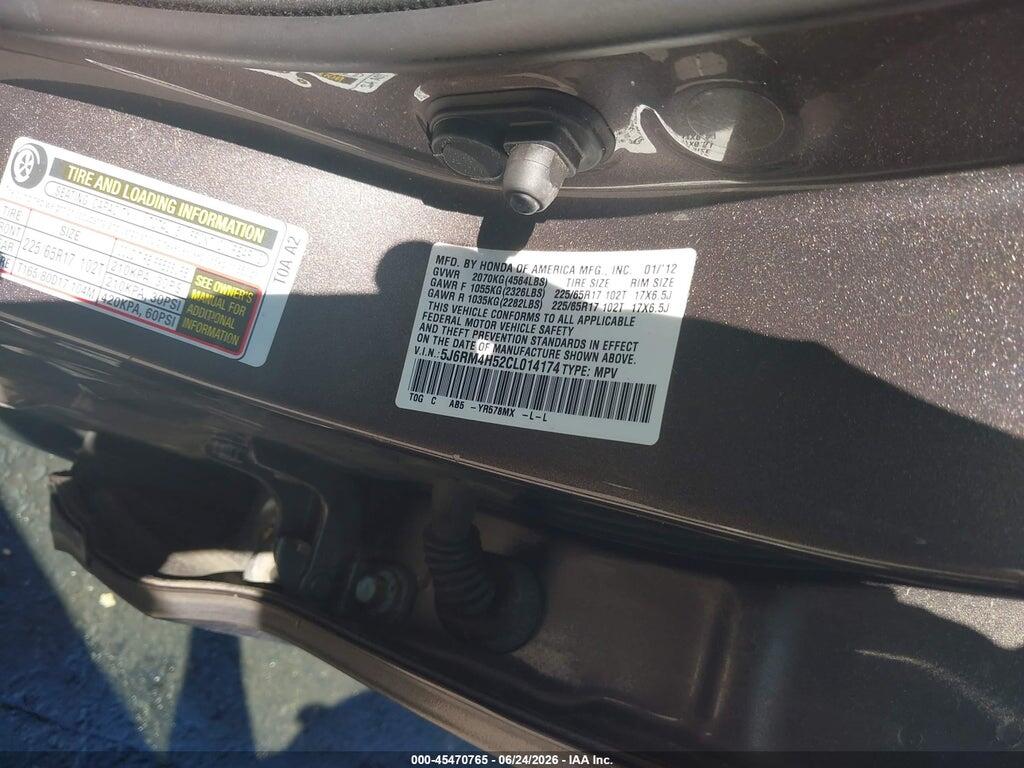 5J6RM4H52CL014174 2012 HONDA CR-V photo no. 9