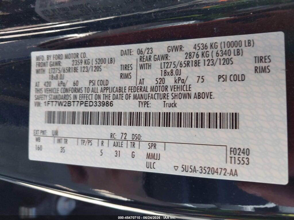 1FT7W2BT7PED33986 2023 FORD F-250 photo no. 9