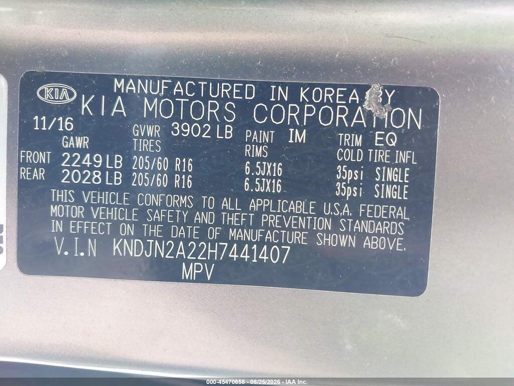 KNDJN2A22H7441407 2017 KIA SOUL photo no. 9