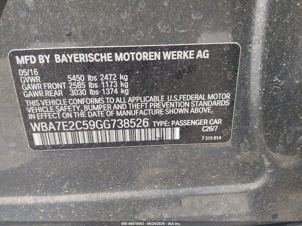 WBA7E2C59GG738526 2016 BMW 740I photo no. 9