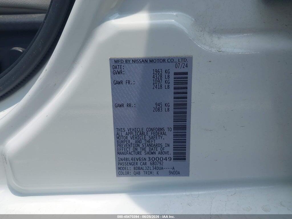 1N4BL4EV6SN300049 2025 NISSAN ALTIMA photo no. 9