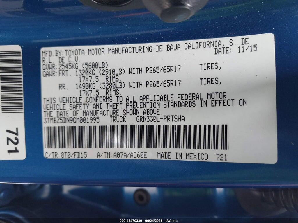 3TMBZ5DN9GM001995 2016 TOYOTA TACOMA photo no. 9