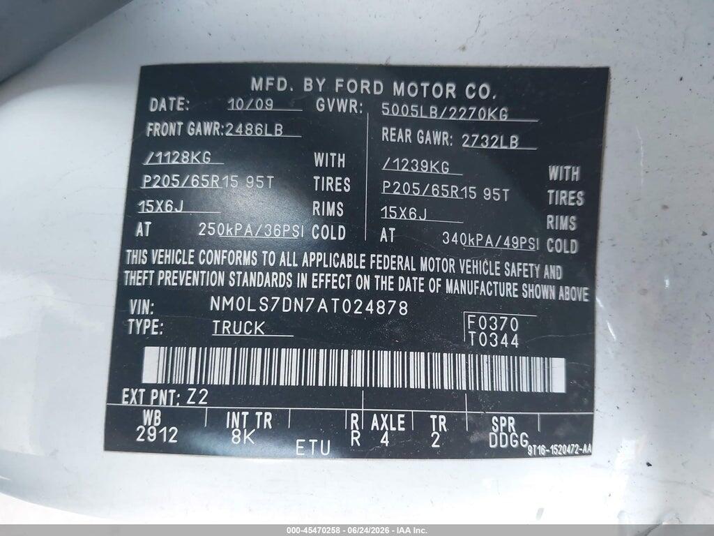 NM0LS7DN7AT024878 2010 FORD TRANSIT CONNECT photo no. 9