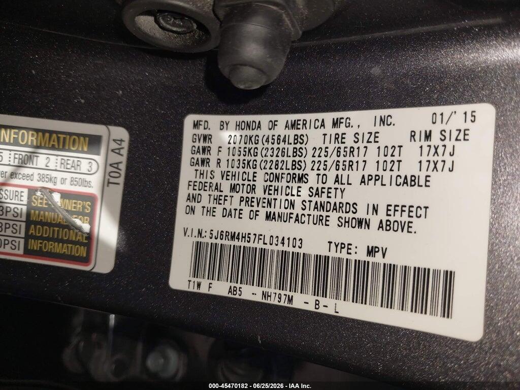 5J6RM4H57FL034103 2015 HONDA CR-V photo no. 9