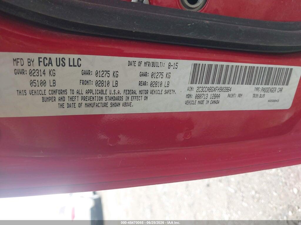 2C3CCABGXFH903964 2015 CHRYSLER 300 photo no. 9