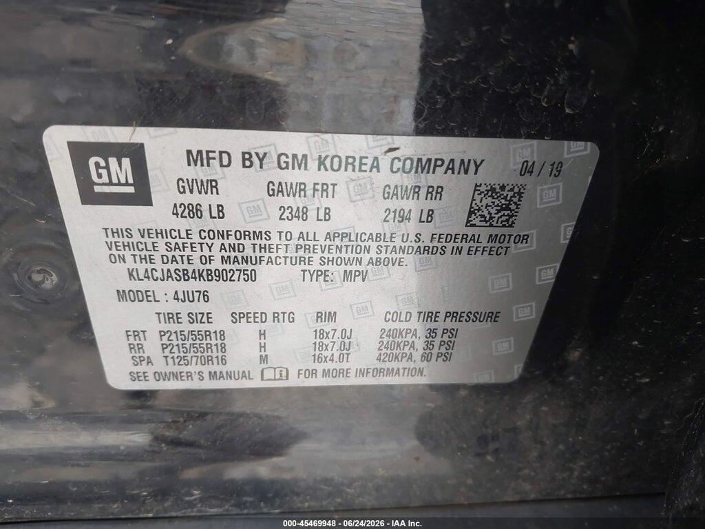 KL4CJASB4KB902750 2019 BUICK ENCORE photo no. 9