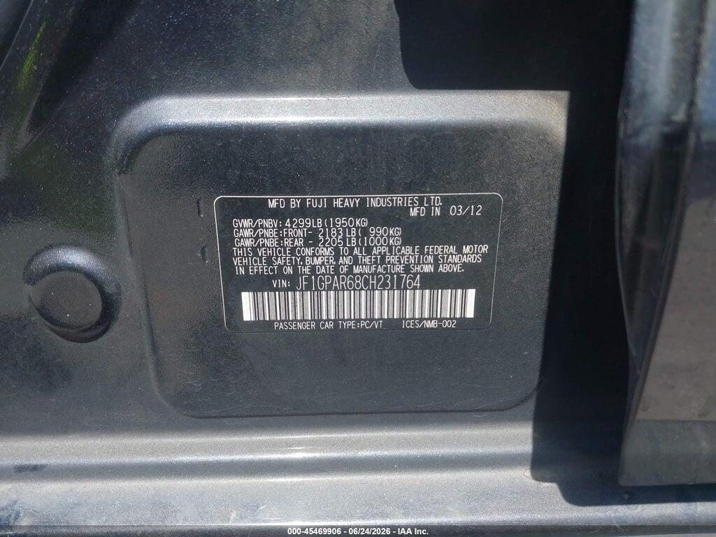 JF1GPAR68CH231764 2012 SUBARU IMPREZA photo no. 9