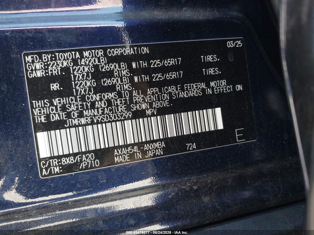 JTMRWRFV9SD303299 2025 TOYOTA RAV4 HYBRID photo no. 9