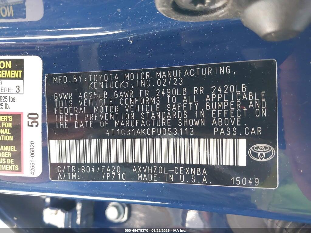 4T1C31AK0PU053113 2023 TOYOTA CAMRY photo no. 9