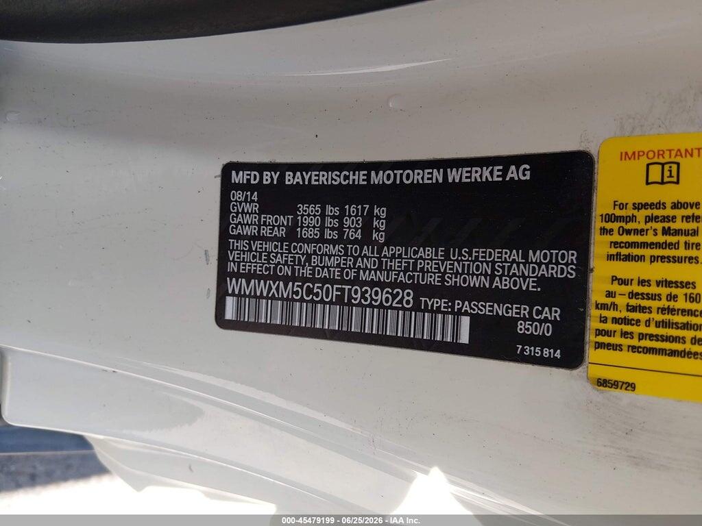 WMWXM5C50FT939628 2015 MINI HARDTOP photo no. 9