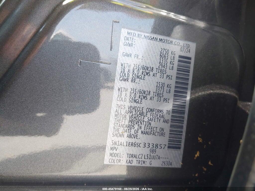 5N1AL1ER6SC333857 2025 INFINITI QX60 photo no. 9