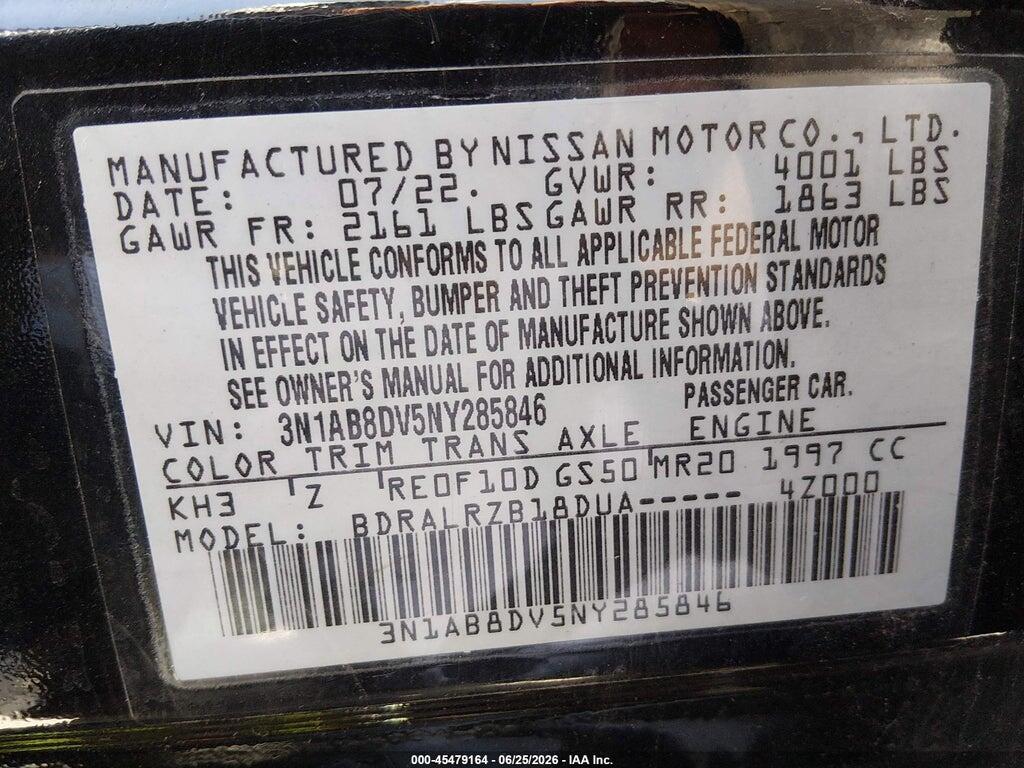 3N1AB8DV5NY285846 2022 NISSAN SENTRA photo no. 9
