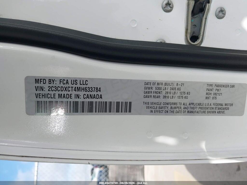2C3CDXCT4MH633784 2021 DODGE CHARGER photo no. 9