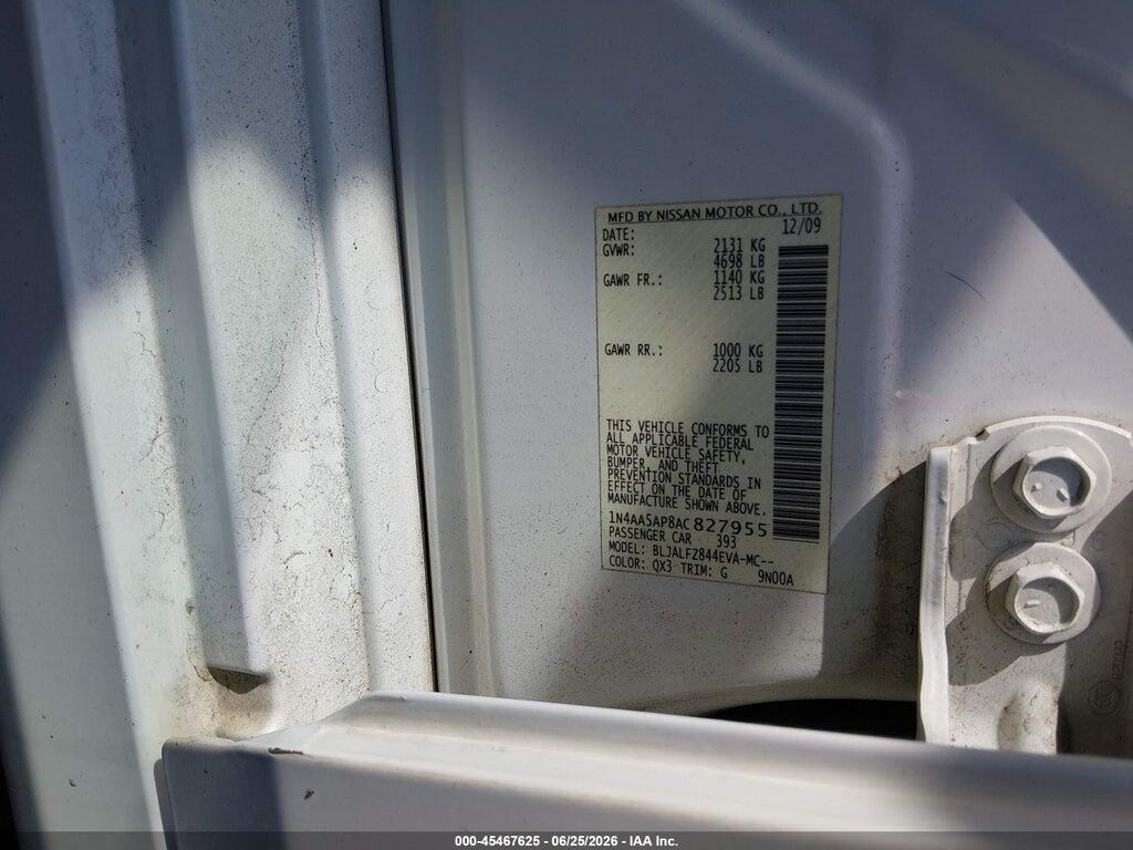 1N4AA5AP8AC827955 2010 NISSAN MAXIMA photo no. 9