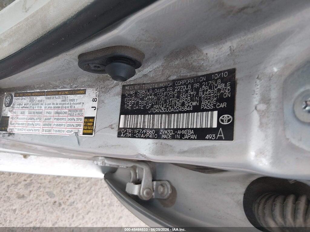JTDKN3DU0A0245844 2010 TOYOTA PRIUS photo no. 9