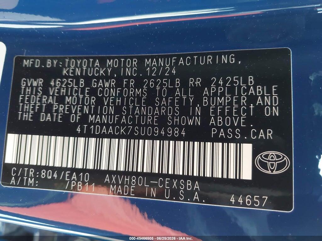 4T1DAACK7SU094984 2025 TOYOTA CAMRY photo no. 9