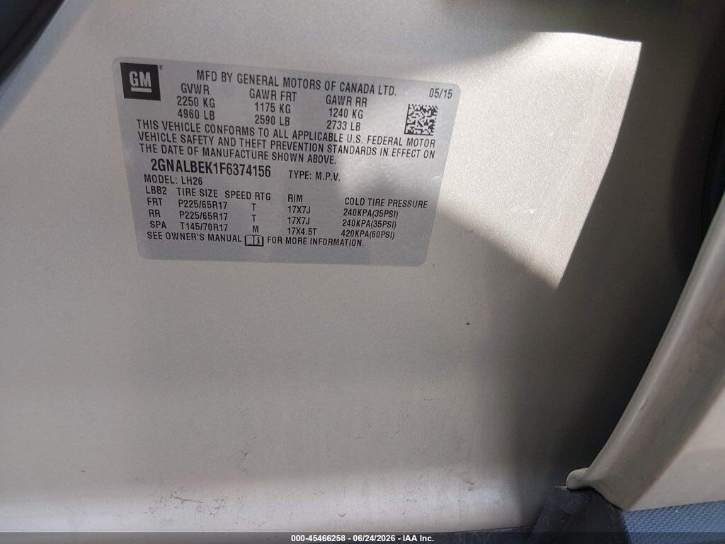 2GNALBEK1F6374156 2015 CHEVROLET EQUINOX photo no. 8