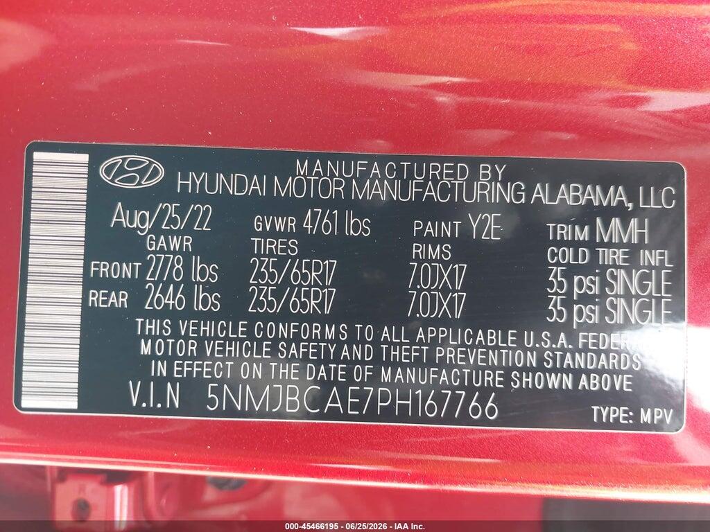 5NMJBCAE7PH167766 2023 HYUNDAI TUCSON photo no. 9