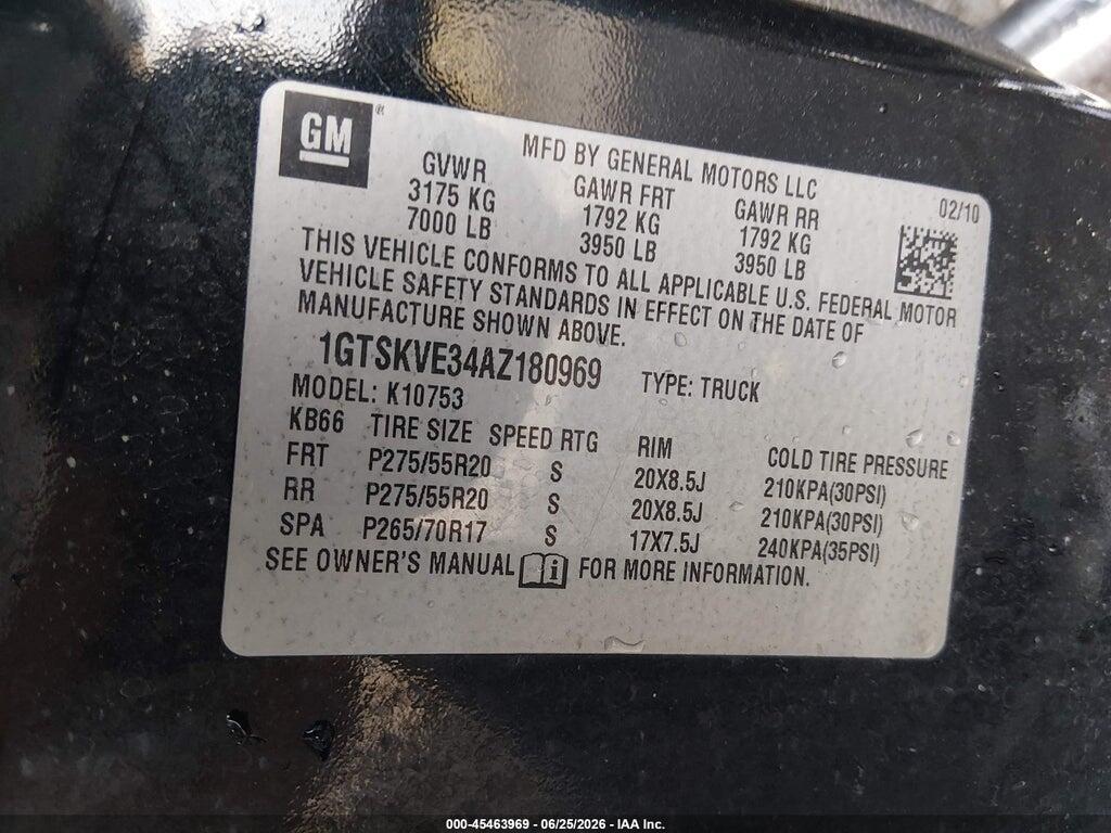 1GTSKVE34AZ180969 2010 GMC SIERRA 1500 photo no. 9