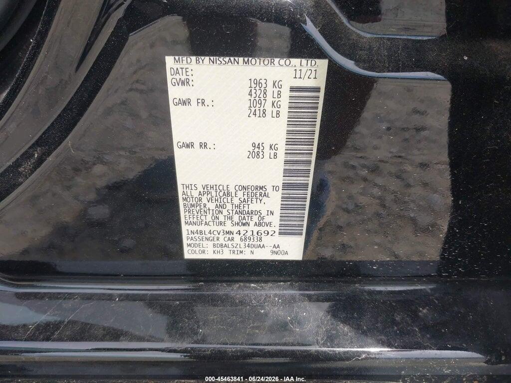 1N4BL4CV3MN421692 2021 NISSAN ALTIMA photo no. 9